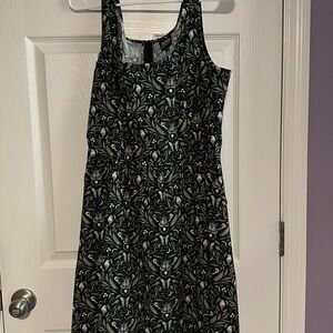 Retrolicious Green and Black Patterned Midi Dress